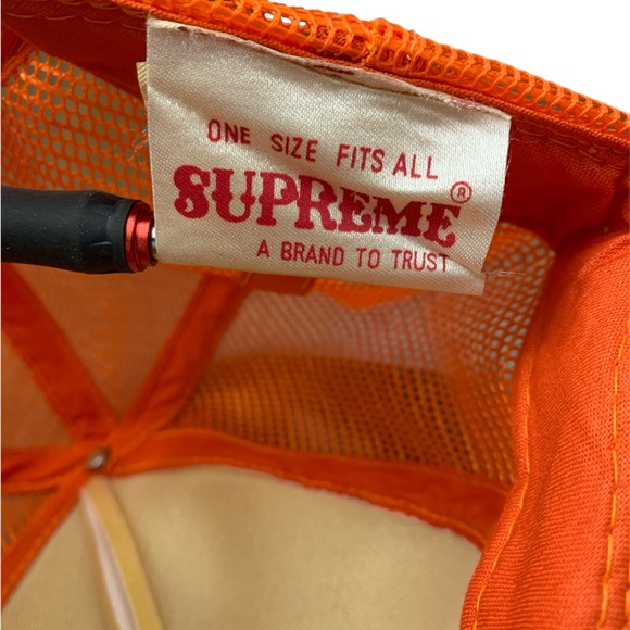 BLACK & DECKER vintage orange and white adjustable snapback Supreme Trucker hat. - Picture 9 of 10